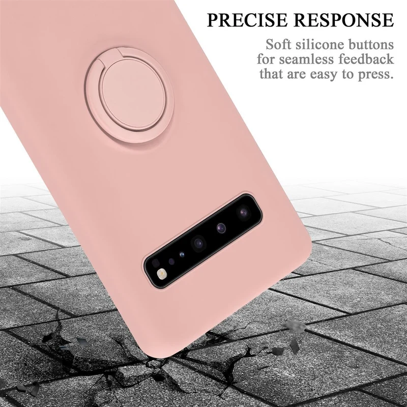 Cadorabo Hülle kompatibel mit Samsung Galaxy S10 5G Schutzhülle aus flexiblem TPU Silikon mit Ring