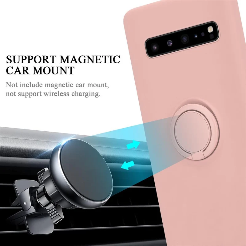 Cadorabo Hülle kompatibel mit Samsung Galaxy S10 5G Schutzhülle aus flexiblem TPU Silikon mit Ring