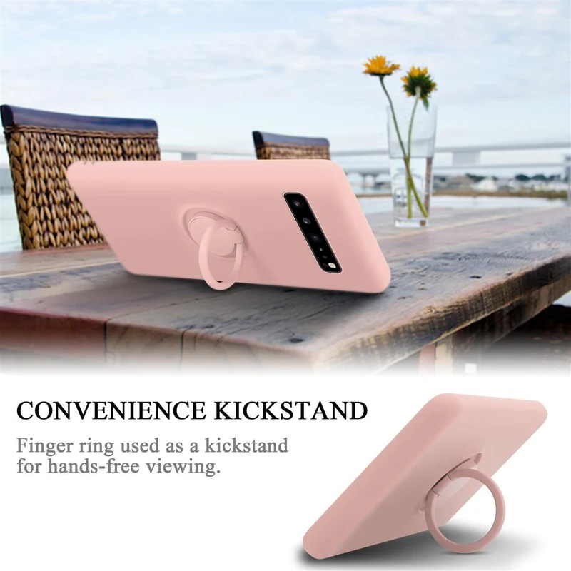 Cadorabo Hülle kompatibel mit Samsung Galaxy S10 5G Schutzhülle aus flexiblem TPU Silikon mit Ring