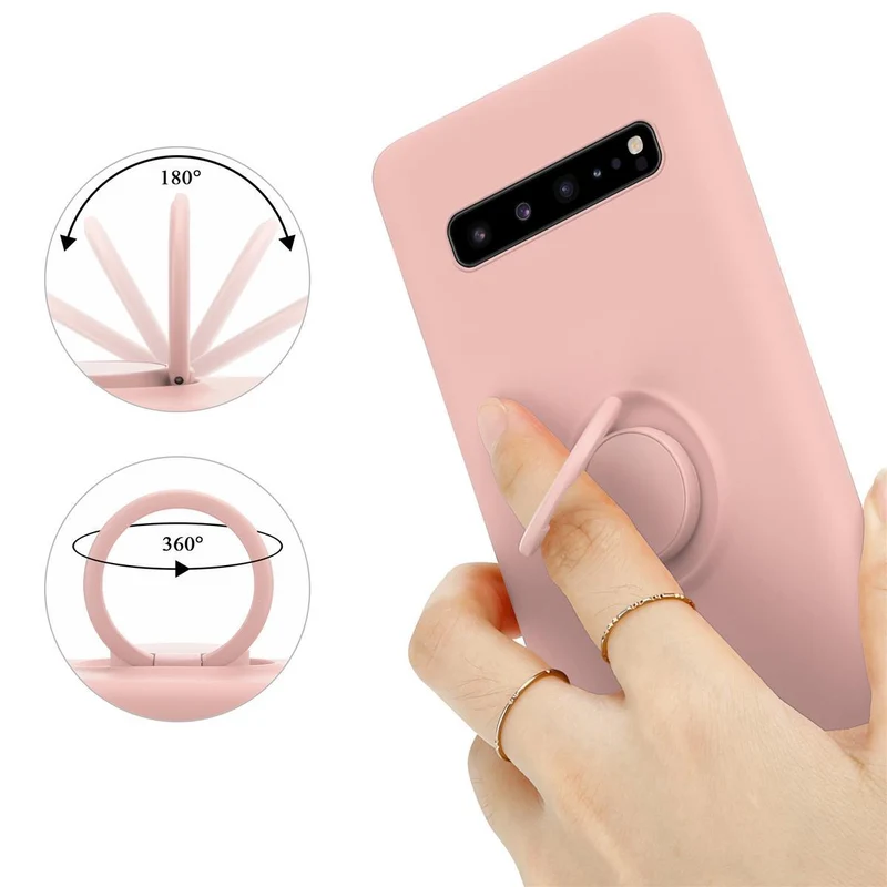 Cadorabo Hülle kompatibel mit Samsung Galaxy S10 5G Schutzhülle aus flexiblem TPU Silikon mit Ring