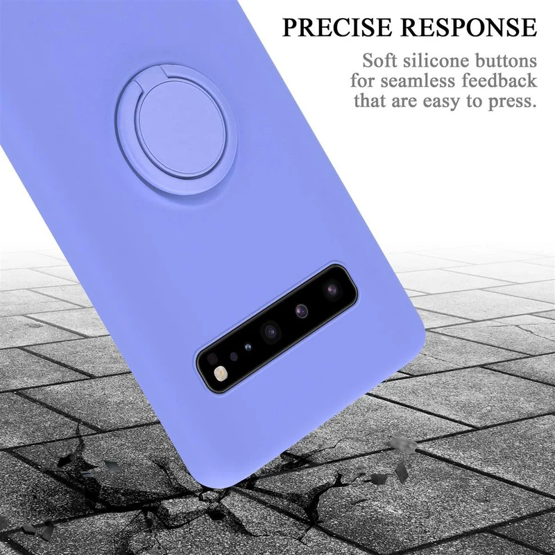 Cadorabo Hülle kompatibel mit Samsung Galaxy S10 5G Schutzhülle aus flexiblem TPU Silikon mit Ring