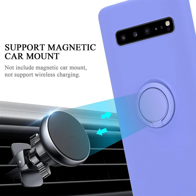 Cadorabo Hülle kompatibel mit Samsung Galaxy S10 5G Schutzhülle aus flexiblem TPU Silikon mit Ring