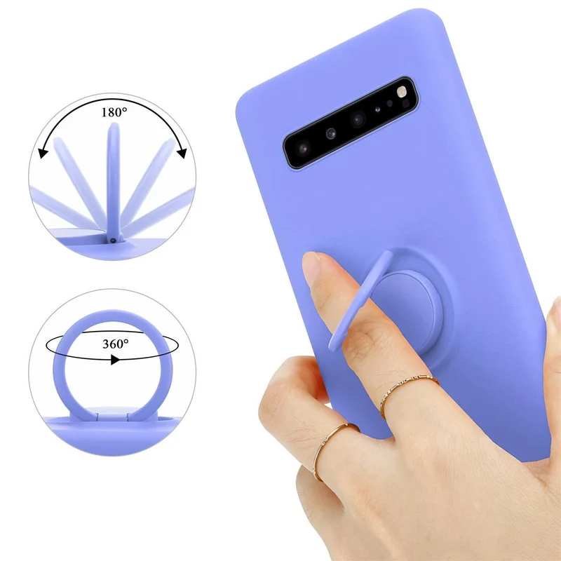 Cadorabo Hülle kompatibel mit Samsung Galaxy S10 5G Schutzhülle aus flexiblem TPU Silikon mit Ring
