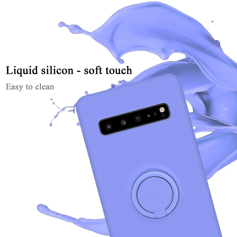 Cadorabo Hülle kompatibel mit Samsung Galaxy S10 5G Schutzhülle aus flexiblem TPU Silikon mit Ring