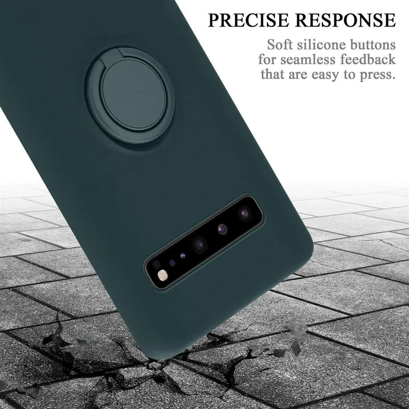 Cadorabo Hülle kompatibel mit Samsung Galaxy S10 5G Schutzhülle aus flexiblem TPU Silikon mit Ring