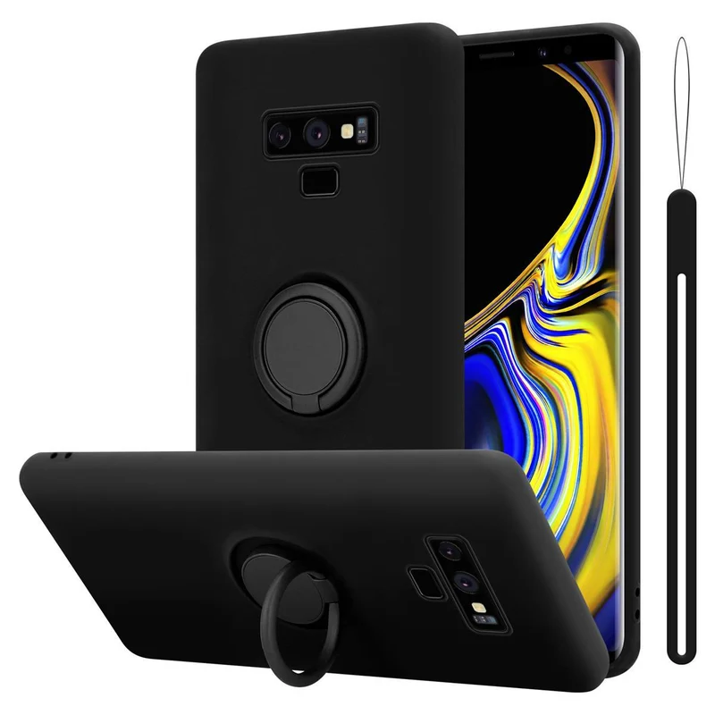 Cadorabo Hülle kompatibel mit Samsung Galaxy NOTE 9 Schutzhülle aus flexiblem TPU Silikon mit Ring