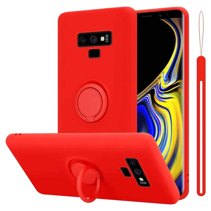 Cadorabo Hülle kompatibel mit Samsung Galaxy NOTE 9 Schutzhülle aus flexiblem TPU Silikon mit Ring
