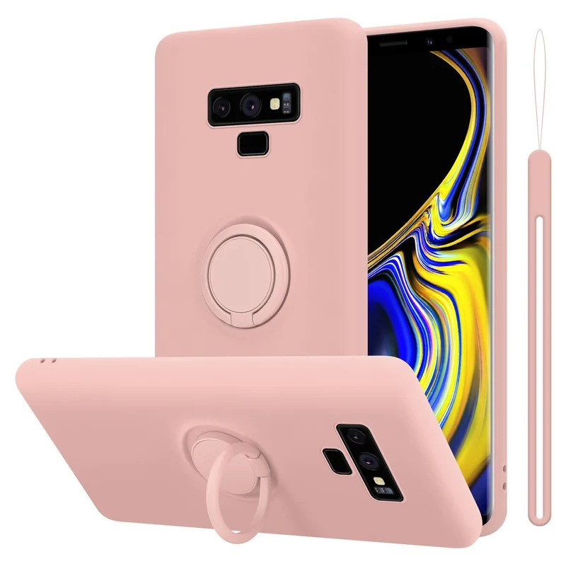 Cadorabo Hülle kompatibel mit Samsung Galaxy NOTE 9 Schutzhülle aus flexiblem TPU Silikon mit Ring