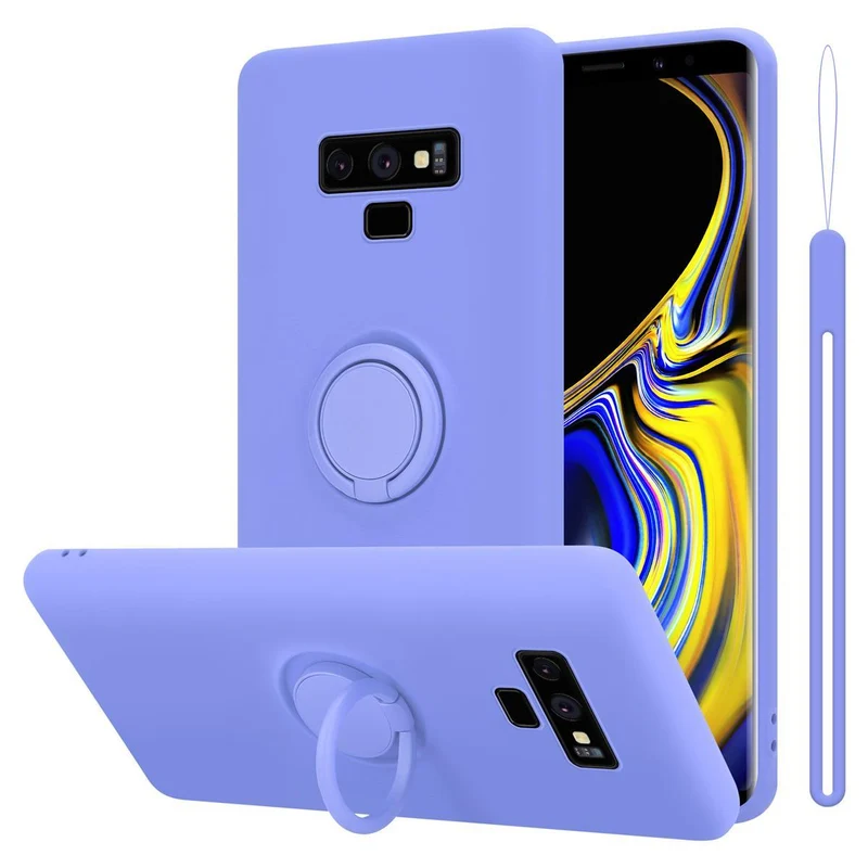 Cadorabo Hülle kompatibel mit Samsung Galaxy NOTE 9 Schutzhülle aus flexiblem TPU Silikon mit Ring