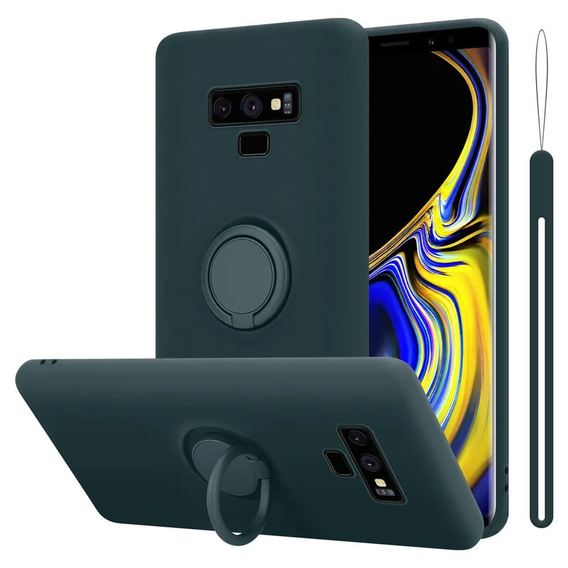 Cadorabo Hülle kompatibel mit Samsung Galaxy NOTE 9 Schutzhülle aus flexiblem TPU Silikon mit Ring