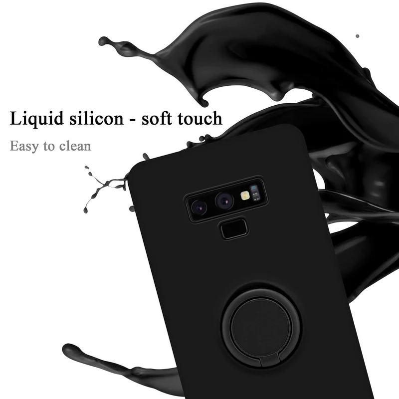 Cadorabo Hülle kompatibel mit Samsung Galaxy NOTE 9 Schutzhülle aus flexiblem TPU Silikon mit Ring