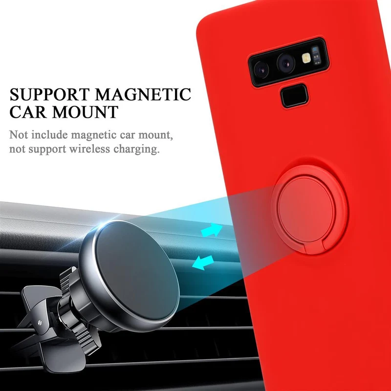 Cadorabo Hülle kompatibel mit Samsung Galaxy NOTE 9 Schutzhülle aus flexiblem TPU Silikon mit Ring