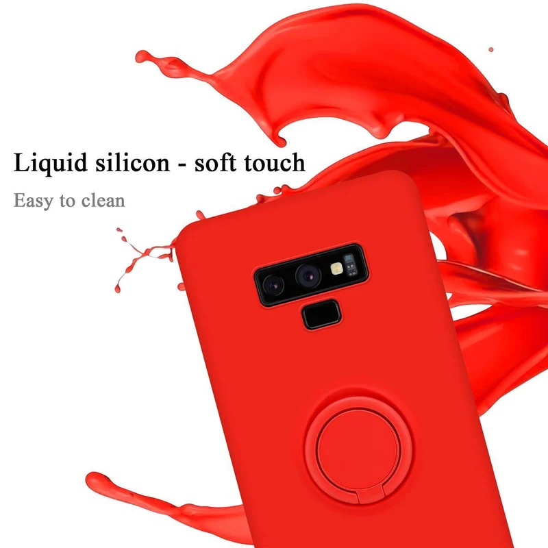 Cadorabo Hülle kompatibel mit Samsung Galaxy NOTE 9 Schutzhülle aus flexiblem TPU Silikon mit Ring