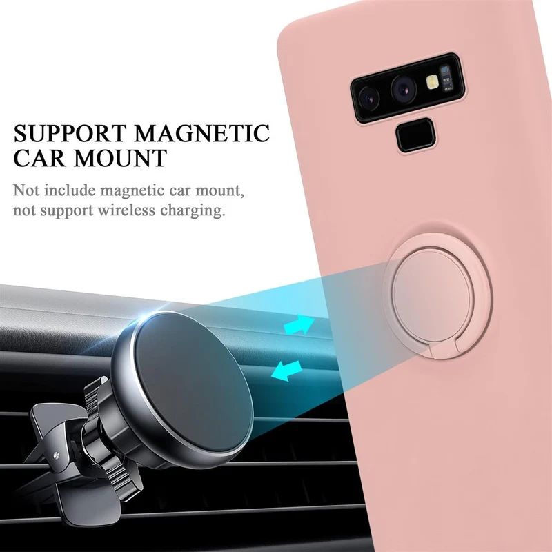 Cadorabo Hülle kompatibel mit Samsung Galaxy NOTE 9 Schutzhülle aus flexiblem TPU Silikon mit Ring