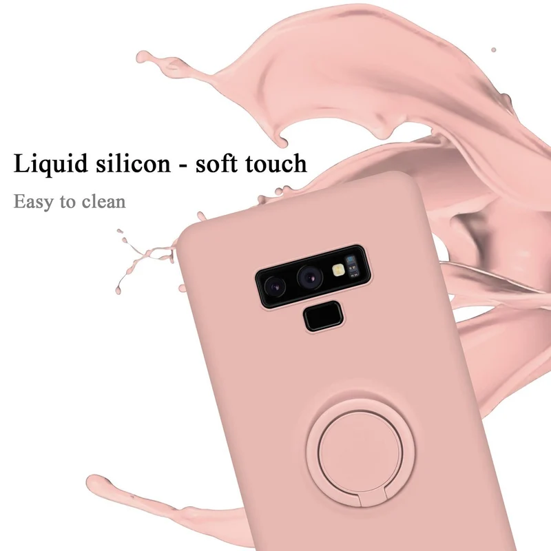 Cadorabo Hülle kompatibel mit Samsung Galaxy NOTE 9 Schutzhülle aus flexiblem TPU Silikon mit Ring