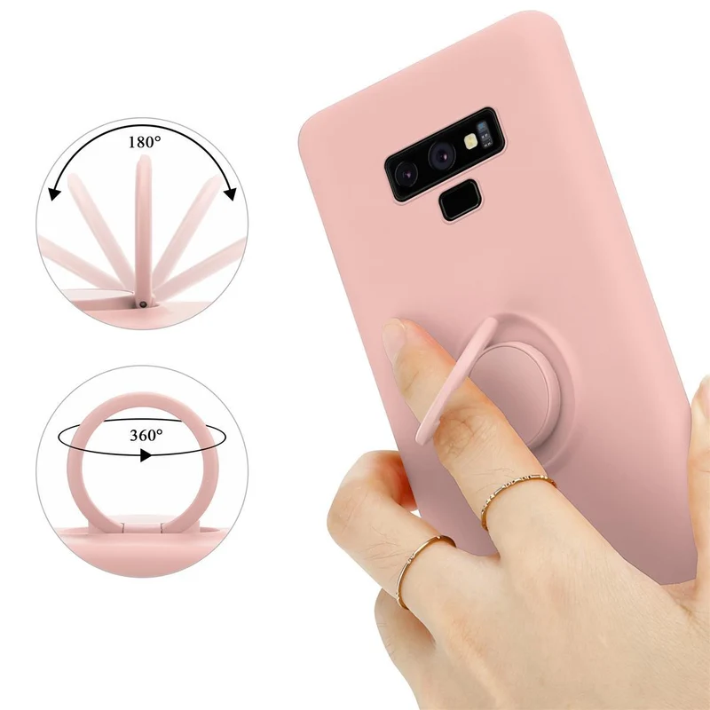 Cadorabo Hülle kompatibel mit Samsung Galaxy NOTE 9 Schutzhülle aus flexiblem TPU Silikon mit Ring