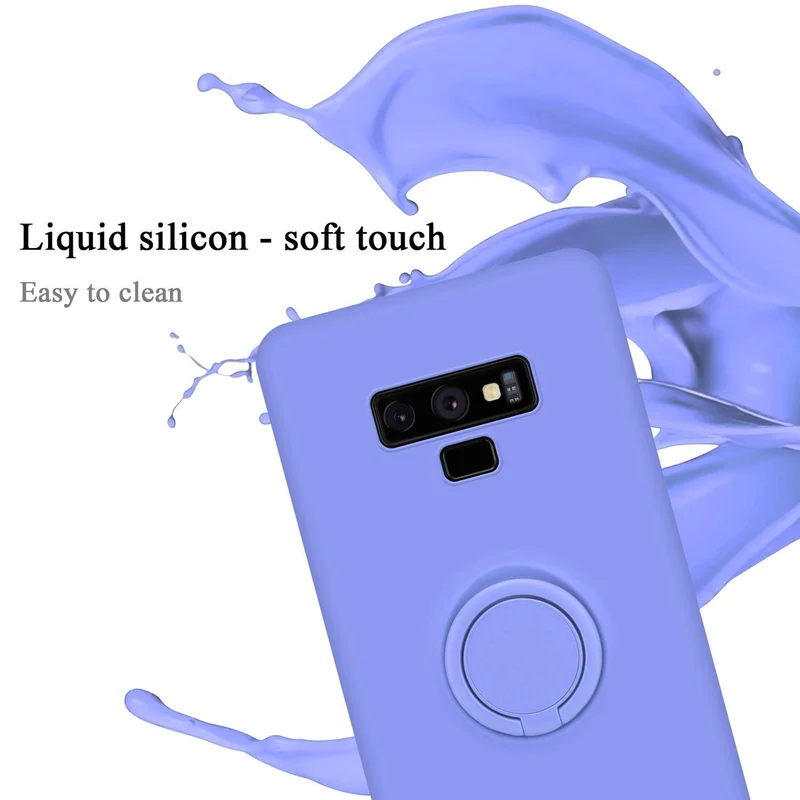 Cadorabo Hülle kompatibel mit Samsung Galaxy NOTE 9 Schutzhülle aus flexiblem TPU Silikon mit Ring