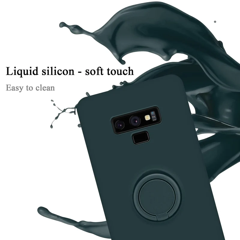 Cadorabo Hülle kompatibel mit Samsung Galaxy NOTE 9 Schutzhülle aus flexiblem TPU Silikon mit Ring
