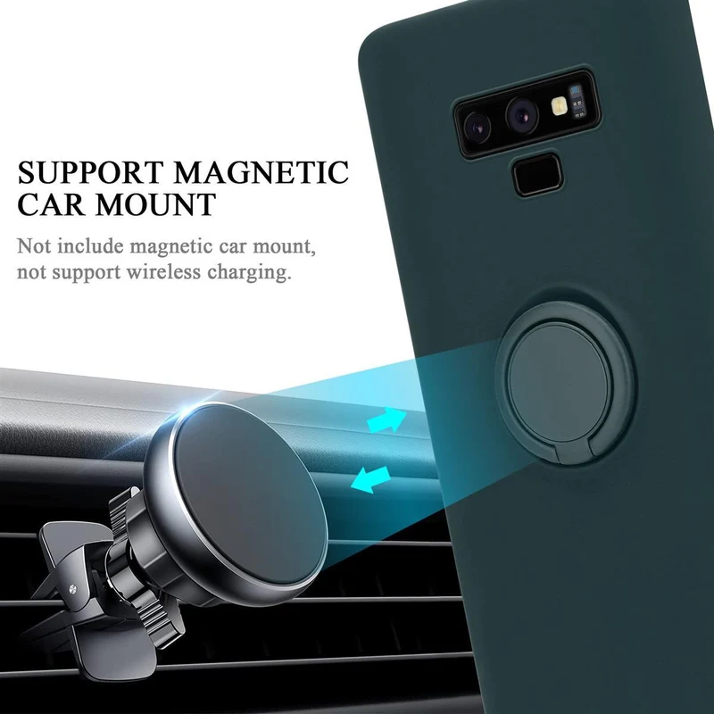 Cadorabo Hülle kompatibel mit Samsung Galaxy NOTE 9 Schutzhülle aus flexiblem TPU Silikon mit Ring