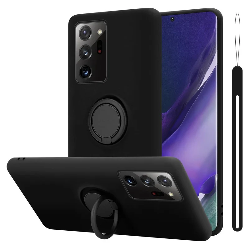Cadorabo Hülle kompatibel mit Samsung Galaxy NOTE 20 ULTRA Schutzhülle aus flexiblem TPU Silikon mit Ring
