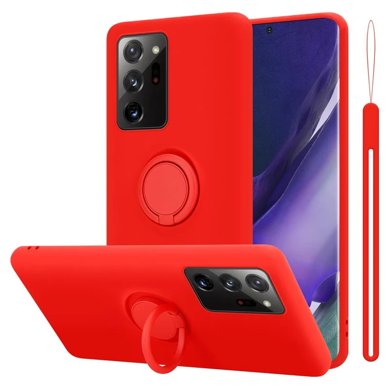 Cadorabo Hülle kompatibel mit Samsung Galaxy NOTE 20 ULTRA Schutzhülle aus flexiblem TPU Silikon mit Ring