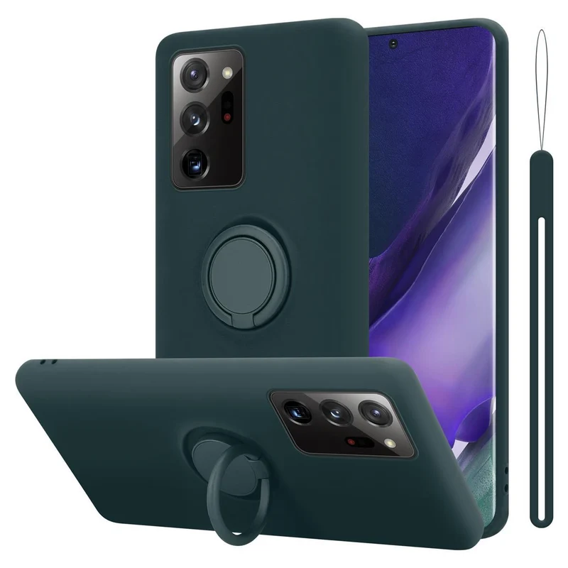 Cadorabo Hülle kompatibel mit Samsung Galaxy NOTE 20 ULTRA Schutzhülle aus flexiblem TPU Silikon mit Ring