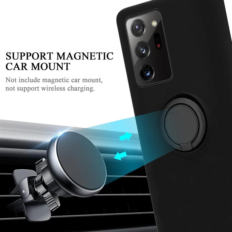Cadorabo Hülle kompatibel mit Samsung Galaxy NOTE 20 ULTRA Schutzhülle aus flexiblem TPU Silikon mit Ring