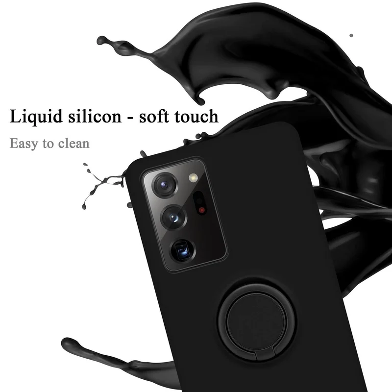 Cadorabo Hülle kompatibel mit Samsung Galaxy NOTE 20 ULTRA Schutzhülle aus flexiblem TPU Silikon mit Ring