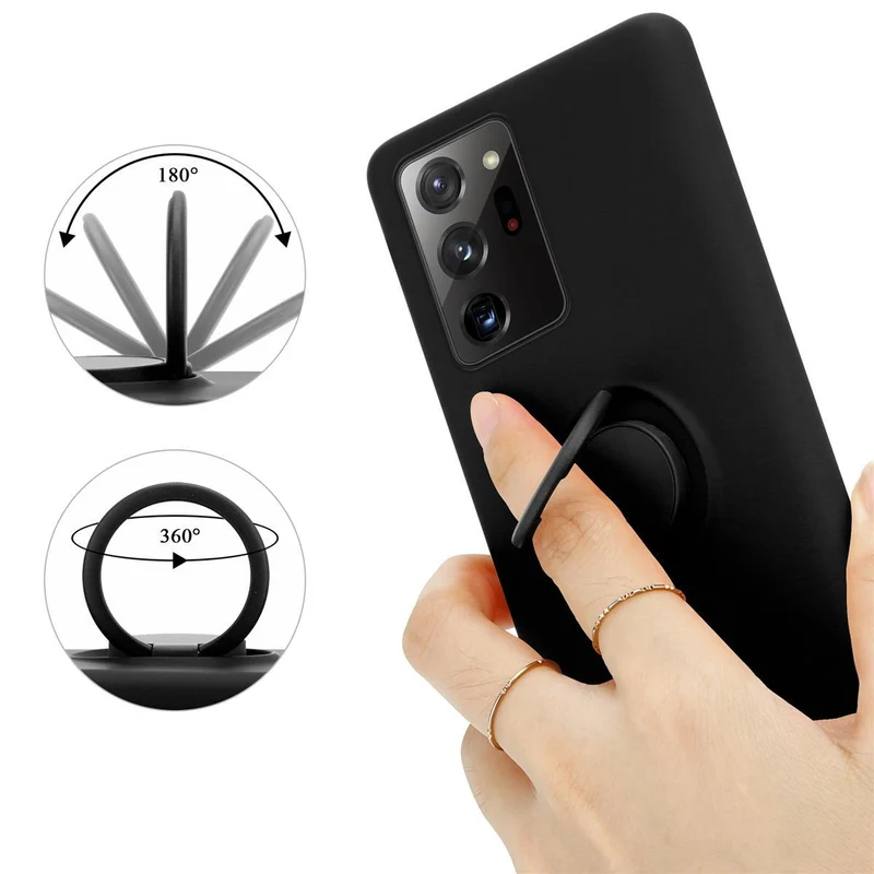 Cadorabo Hülle kompatibel mit Samsung Galaxy NOTE 20 ULTRA Schutzhülle aus flexiblem TPU Silikon mit Ring