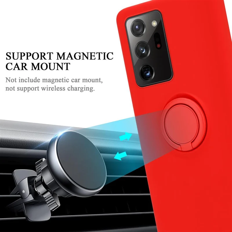 Cadorabo Hülle kompatibel mit Samsung Galaxy NOTE 20 ULTRA Schutzhülle aus flexiblem TPU Silikon mit Ring