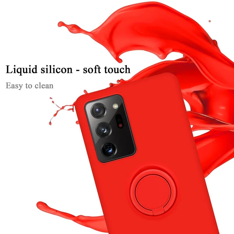 Cadorabo Hülle kompatibel mit Samsung Galaxy NOTE 20 ULTRA Schutzhülle aus flexiblem TPU Silikon mit Ring
