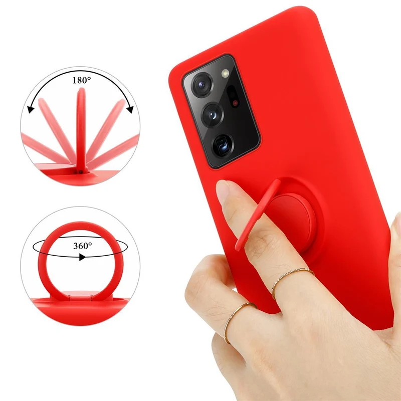 Cadorabo Hülle kompatibel mit Samsung Galaxy NOTE 20 ULTRA Schutzhülle aus flexiblem TPU Silikon mit Ring