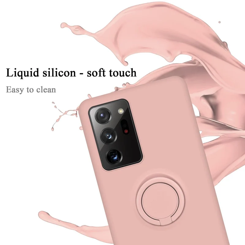 Cadorabo Hülle kompatibel mit Samsung Galaxy NOTE 20 ULTRA Schutzhülle aus flexiblem TPU Silikon mit Ring