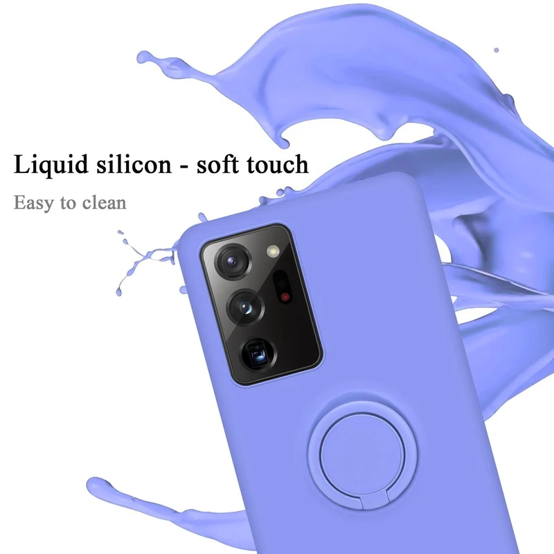 Cadorabo Hülle kompatibel mit Samsung Galaxy NOTE 20 ULTRA Schutzhülle aus flexiblem TPU Silikon mit Ring