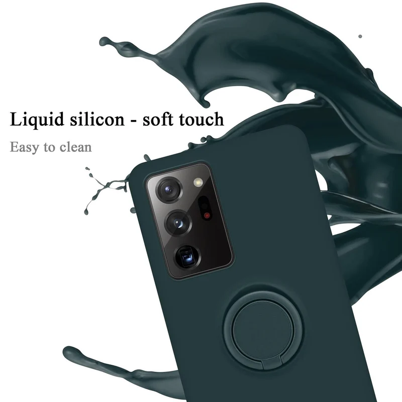 Cadorabo Hülle kompatibel mit Samsung Galaxy NOTE 20 ULTRA Schutzhülle aus flexiblem TPU Silikon mit Ring