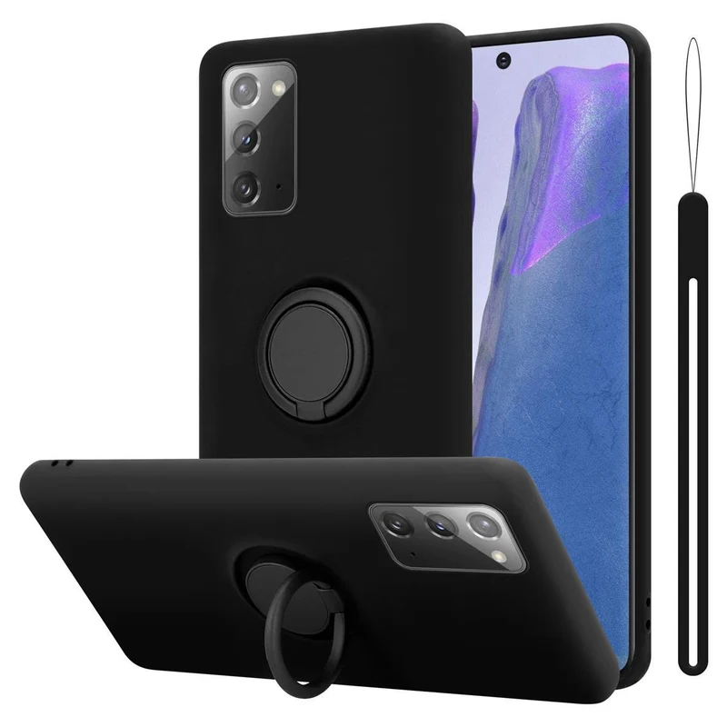 Cadorabo Hülle kompatibel mit Samsung Galaxy NOTE 20 Schutzhülle aus flexiblem TPU Silikon mit Ring