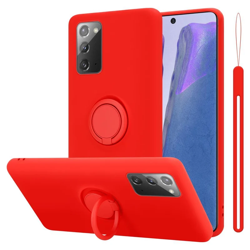 Cadorabo Hülle kompatibel mit Samsung Galaxy NOTE 20 Schutzhülle aus flexiblem TPU Silikon mit Ring