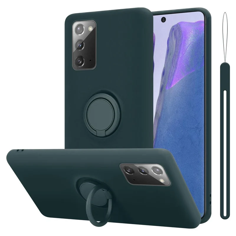 Cadorabo Hülle kompatibel mit Samsung Galaxy NOTE 20 Schutzhülle aus flexiblem TPU Silikon mit Ring