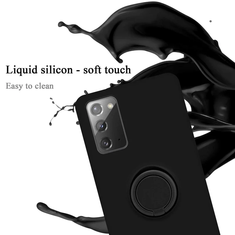 Cadorabo Hülle kompatibel mit Samsung Galaxy NOTE 20 Schutzhülle aus flexiblem TPU Silikon mit Ring