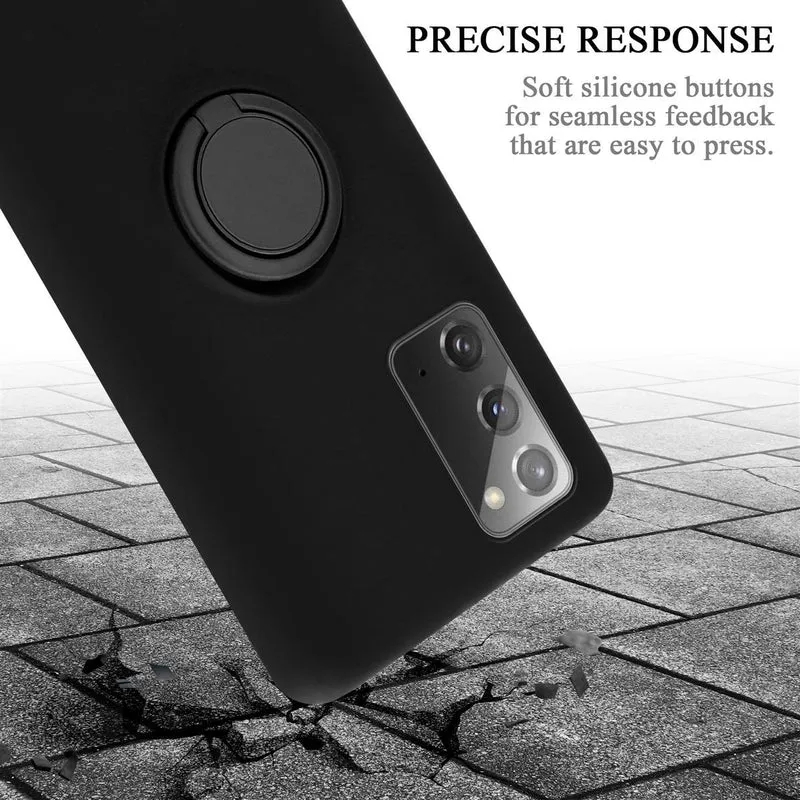 Cadorabo Hülle kompatibel mit Samsung Galaxy NOTE 20 Schutzhülle aus flexiblem TPU Silikon mit Ring