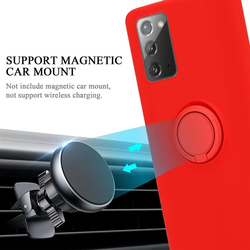 Cadorabo Hülle kompatibel mit Samsung Galaxy NOTE 20 Schutzhülle aus flexiblem TPU Silikon mit Ring