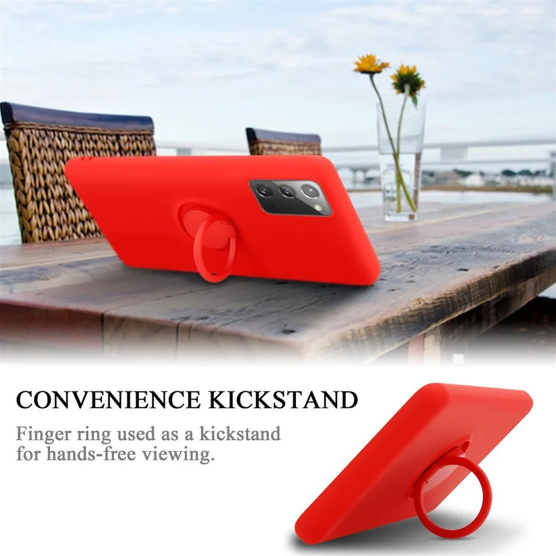 Cadorabo Hülle kompatibel mit Samsung Galaxy NOTE 20 Schutzhülle aus flexiblem TPU Silikon mit Ring