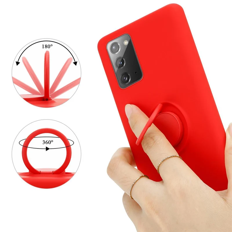 Cadorabo Hülle kompatibel mit Samsung Galaxy NOTE 20 Schutzhülle aus flexiblem TPU Silikon mit Ring