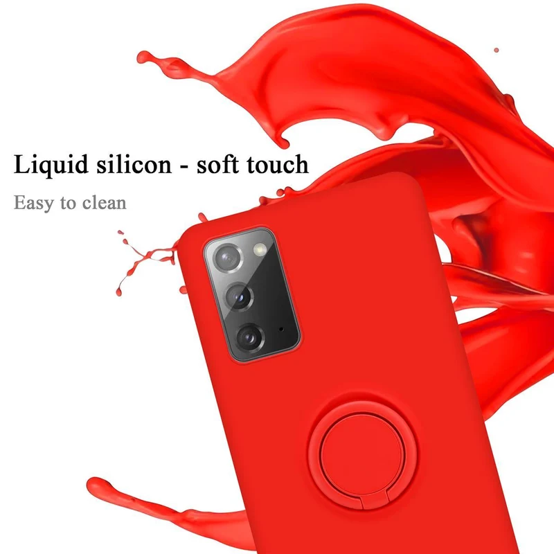 Cadorabo Hülle kompatibel mit Samsung Galaxy NOTE 20 Schutzhülle aus flexiblem TPU Silikon mit Ring