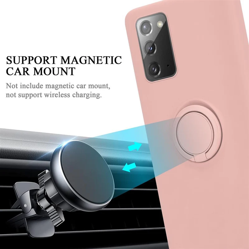 Cadorabo Hülle kompatibel mit Samsung Galaxy NOTE 20 Schutzhülle aus flexiblem TPU Silikon mit Ring