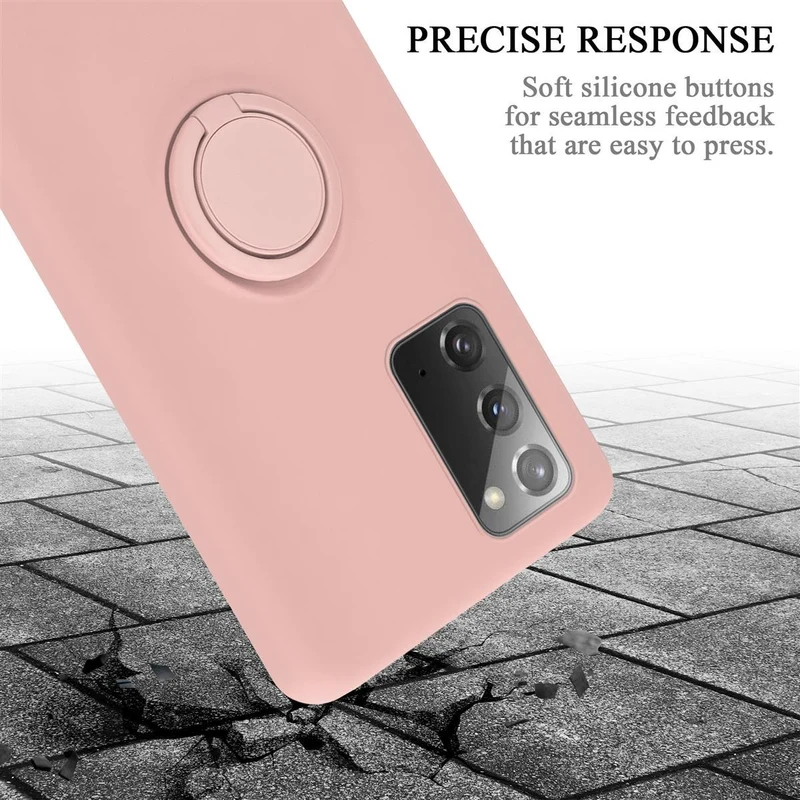 Cadorabo Hülle kompatibel mit Samsung Galaxy NOTE 20 Schutzhülle aus flexiblem TPU Silikon mit Ring