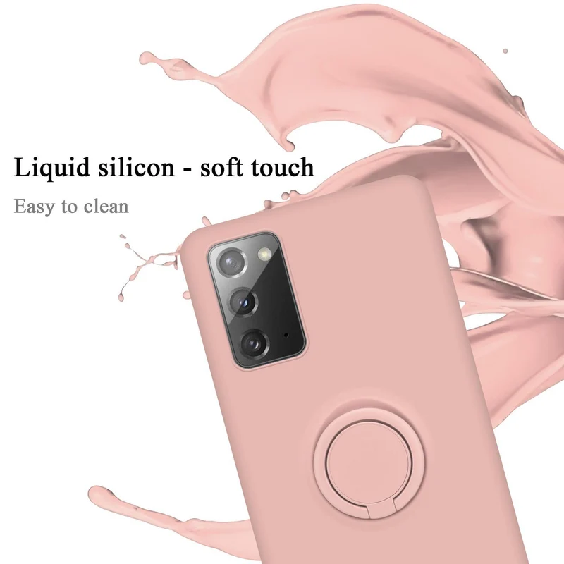 Cadorabo Hülle kompatibel mit Samsung Galaxy NOTE 20 Schutzhülle aus flexiblem TPU Silikon mit Ring
