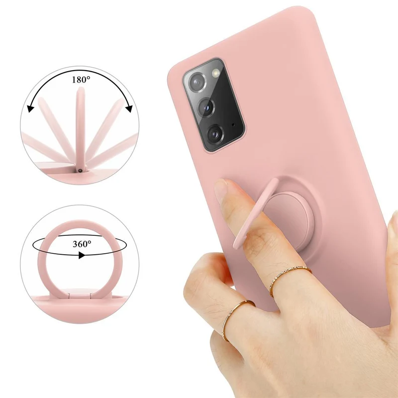 Cadorabo Hülle kompatibel mit Samsung Galaxy NOTE 20 Schutzhülle aus flexiblem TPU Silikon mit Ring