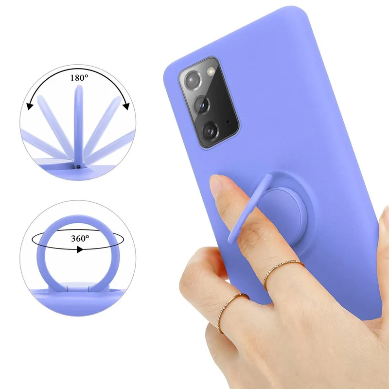Cadorabo Hülle kompatibel mit Samsung Galaxy NOTE 20 Schutzhülle aus flexiblem TPU Silikon mit Ring