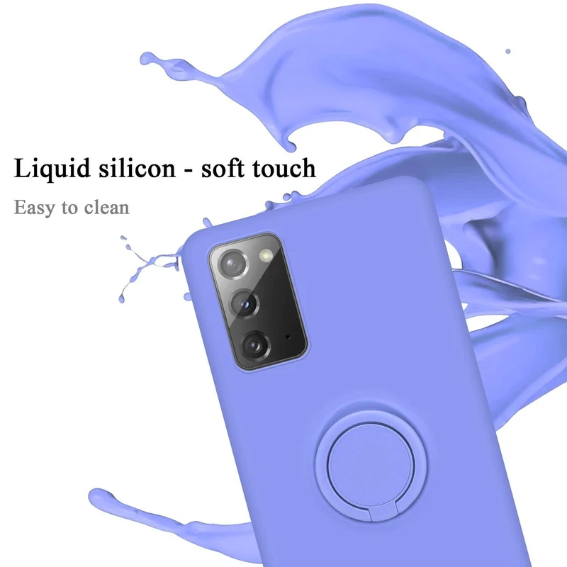 Cadorabo Hülle kompatibel mit Samsung Galaxy NOTE 20 Schutzhülle aus flexiblem TPU Silikon mit Ring